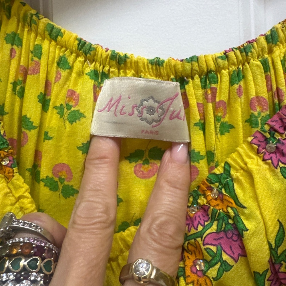 Miss June yellow off the shoulder dress - small - Picture 4 of 5